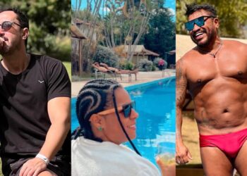 Artistas Thiago Rocha, Sebah Vieira e Janaina do Mar curtem férias no Guarany Eco Resort